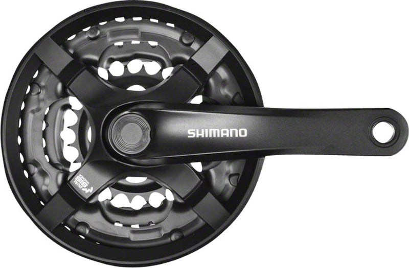 Load image into Gallery viewer, Shimano Tourney FC-TY501 Crankset - 175mm 6/7/8-Speed 42/34/24t Riveted Square Taper JIS Spindle Interface BLK
