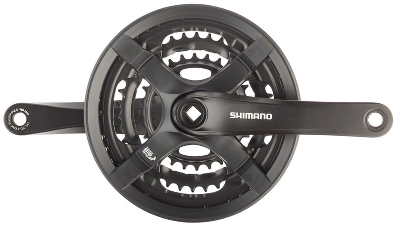 Load image into Gallery viewer, Shimano Tourney FC-TY501 Crankset - 170mm 6/7/8-Speed 42/34/24t Riveted Square Taper JIS Spindle Interface BLK
