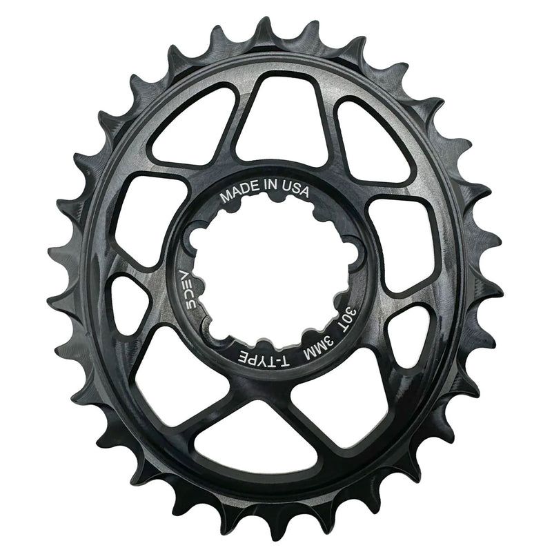 Load image into Gallery viewer, 5Dev T-Type Oval 3-Bolt Chainring 3mm Offset 30T Black

