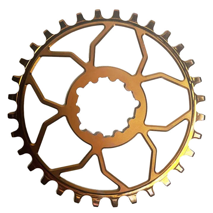 Load image into Gallery viewer, 5Dev Titanium 3-Bolt Chainring 3mm Offset 30T Bronze
