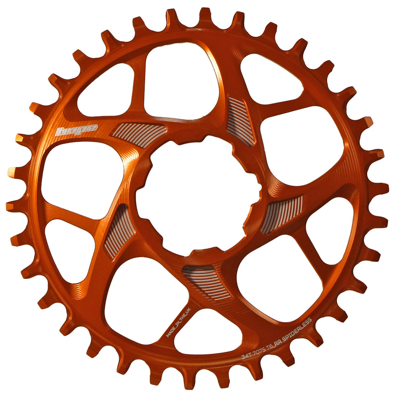 Load image into Gallery viewer, Hope R22 Spiderless Retainer Ring 34t Orange
