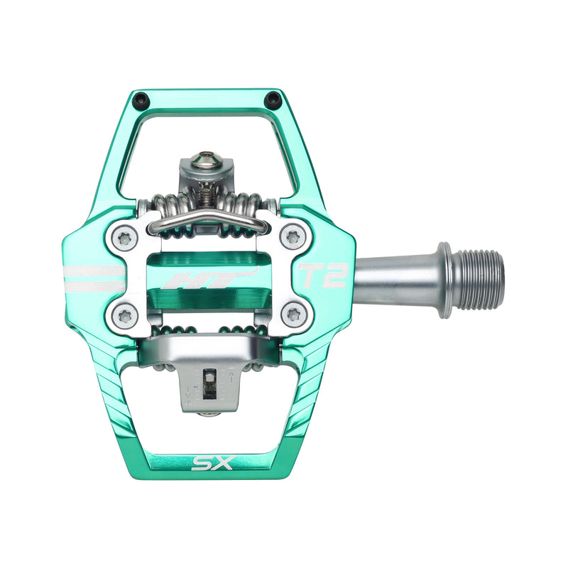 Load image into Gallery viewer, HT Pedals T2-SX Clipless Platform Pedals CrMo - Turquoise
