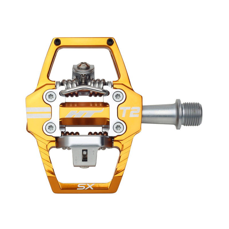 Load image into Gallery viewer, HT Pedals T2-SX Clipless Platform Pedals CrMo - Orange
