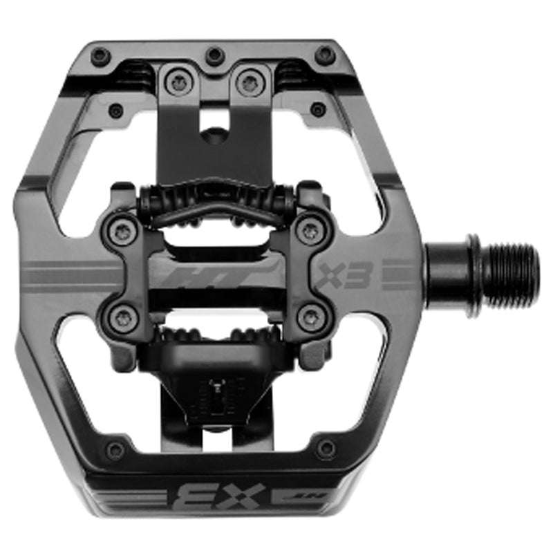 Load image into Gallery viewer, HT Pedals X3 Clipless Platform Pedals CrMo - Stealth Black
