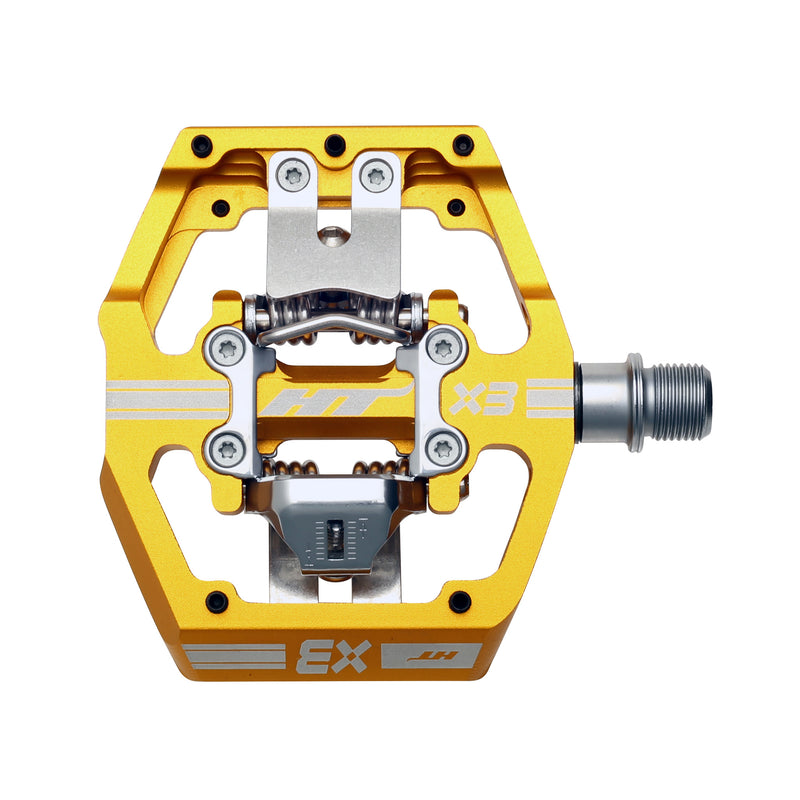 Load image into Gallery viewer, HT Pedals X3 Clipless Platform Pedals CrMo - Gold
