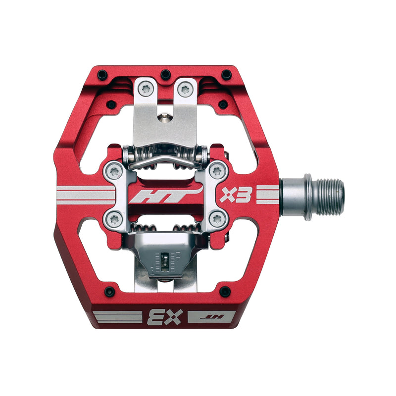 Load image into Gallery viewer, HT Pedals X3 Clipless Platform Pedals CrMo - Red
