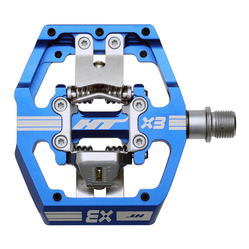 Load image into Gallery viewer, HT Pedals X3 Clipless Platform Pedals CrMo - Royal Blue
