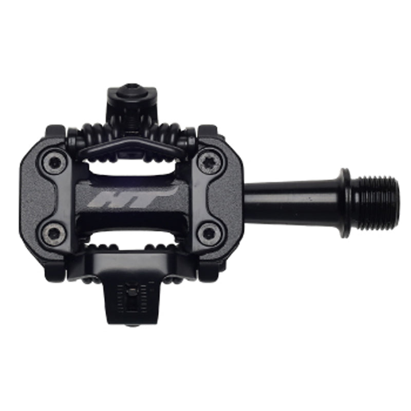 Load image into Gallery viewer, HT Pedals M2 Clipless Pedals CrMo - Stealth Black

