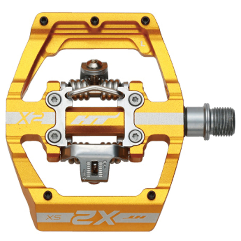 Load image into Gallery viewer, HT Pedals X2-SX Clipless Platform Pedals CrMo - Gold
