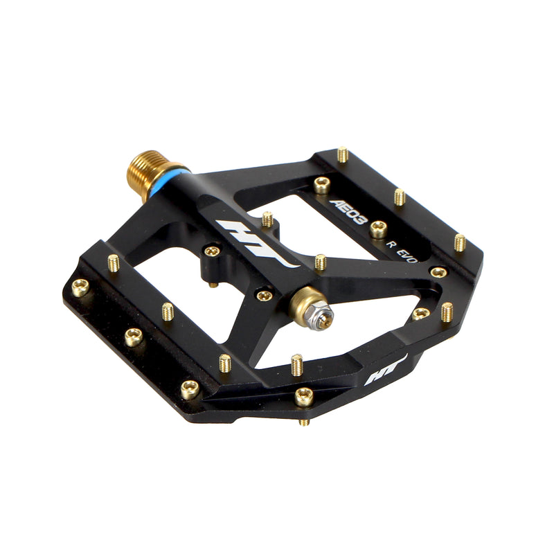 Load image into Gallery viewer, HT Pedals AE03T Evo+ Platform Pedals Ti - Black/Gold
