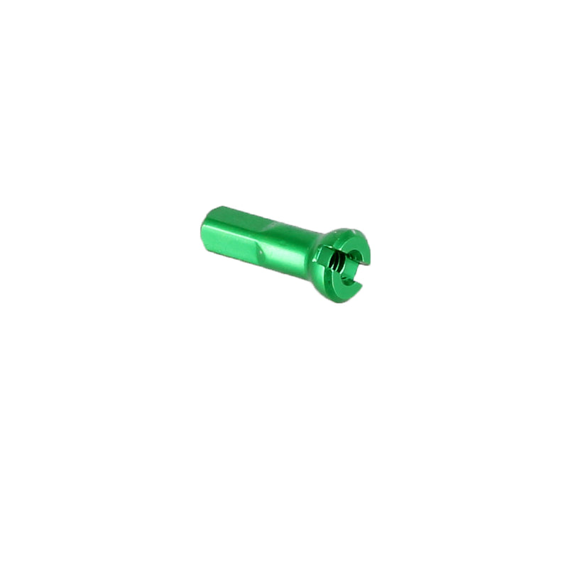 Load image into Gallery viewer, Sapim Alloy Polyax Nipple 14g/14mm Bright Green 100/Count
