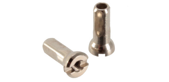 Load image into Gallery viewer, Sapim Brass Polyax Nipple 14g/12mm Silver 100/Count
