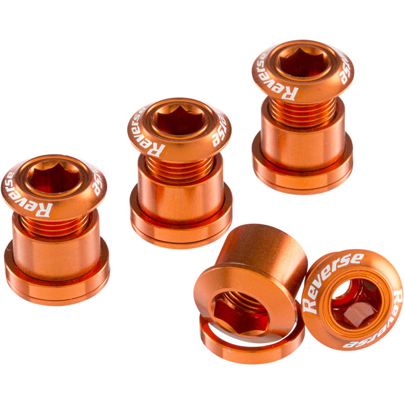 Load image into Gallery viewer, Reverse Chainring Bolt Set 8pc - Orange
