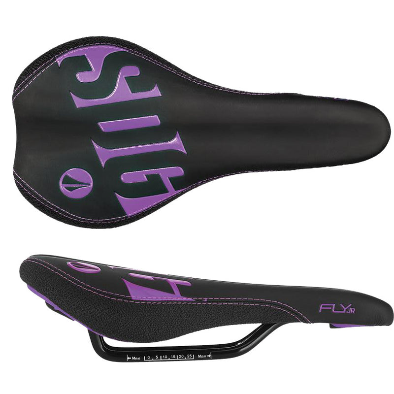 Load image into Gallery viewer, SDG Fly Jr Saddle Steel Rails - Blk/Purple

