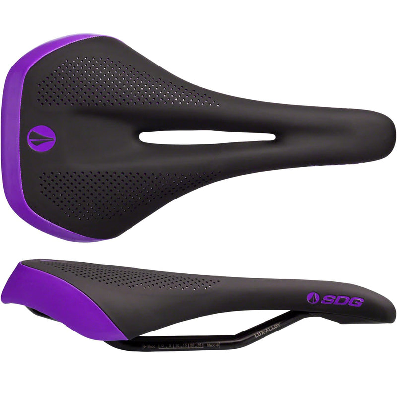 Load image into Gallery viewer, SDG Allure V2 Saddle Lux-Alloy Rails Black/Purple
