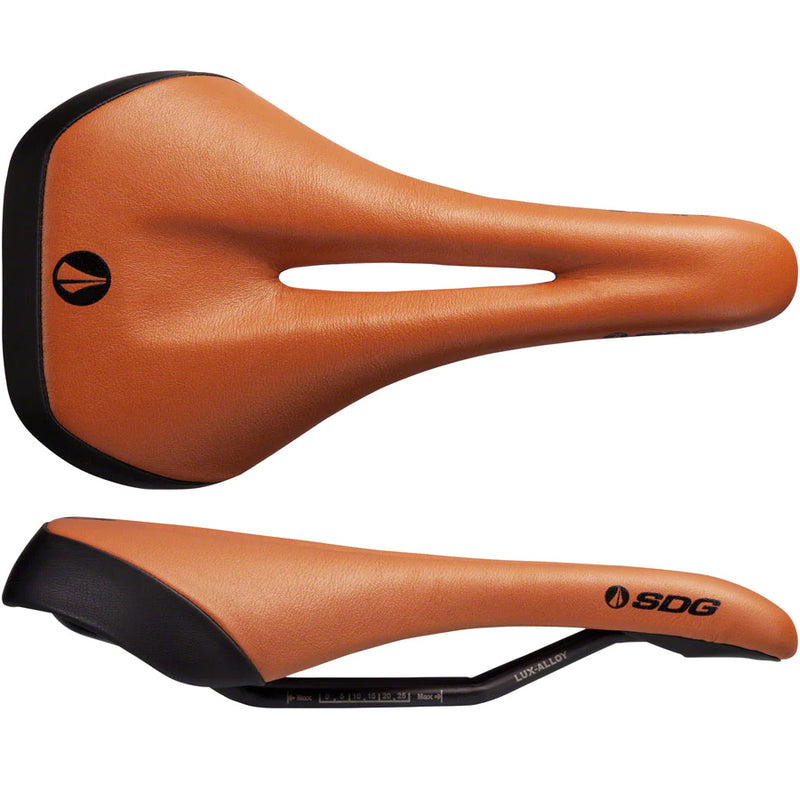 Load image into Gallery viewer, SDG Allure V2 Saddle Lux-Alloy Rails Brown/Black
