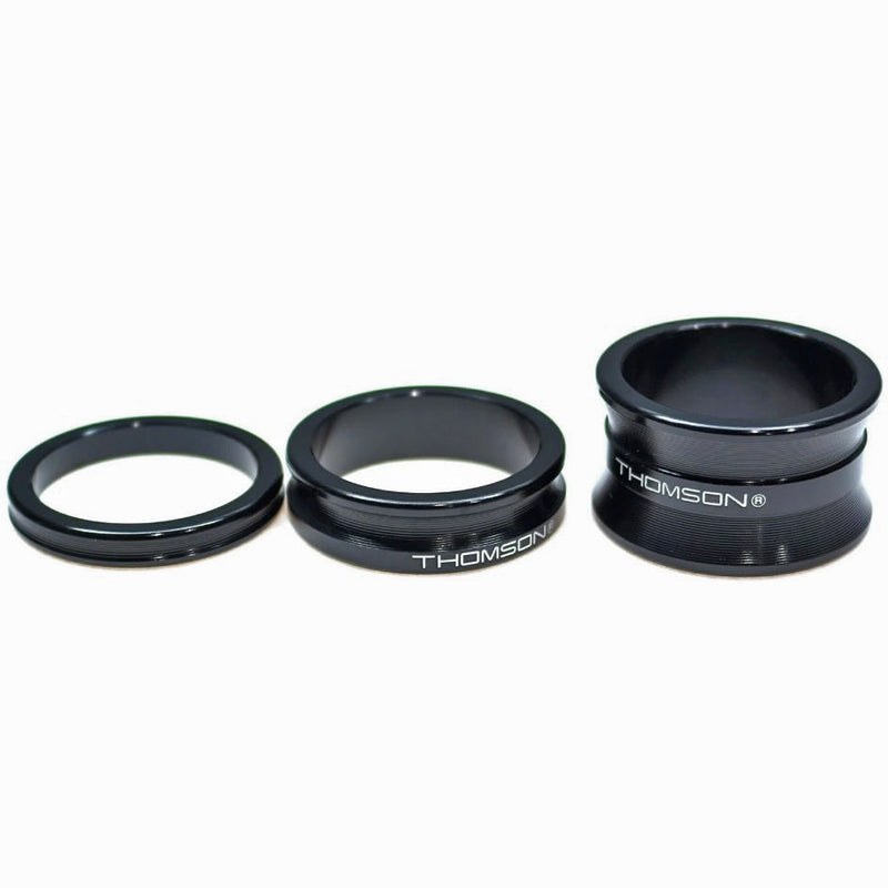 Load image into Gallery viewer, Thomson Aluminum Headset Spacer Pack 1-1/8" Black 3/Count
