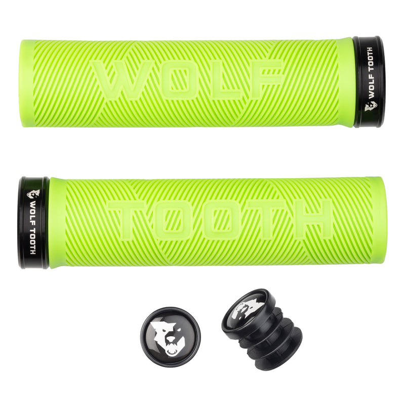Load image into Gallery viewer, Wolf Tooth Components Echo Lock-On Grip Set Green/Black  
