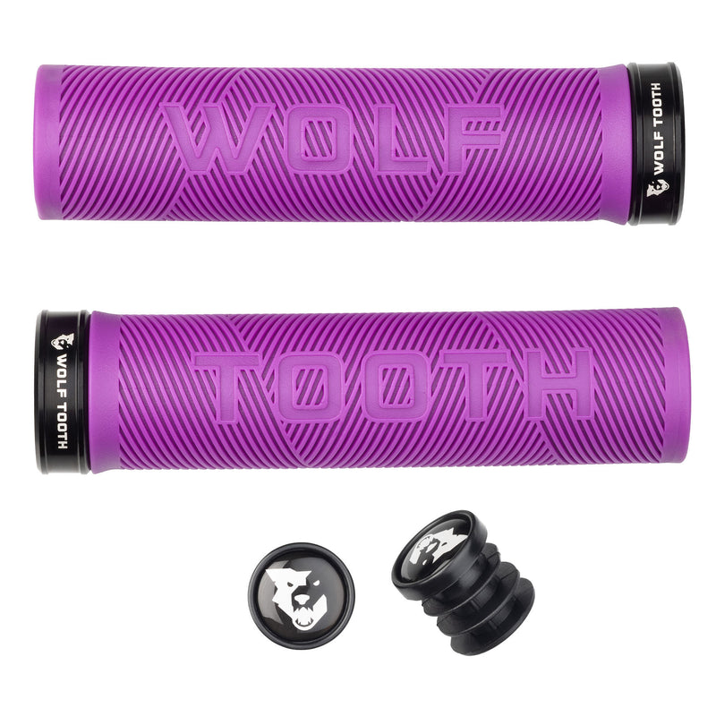 Load image into Gallery viewer, Wolf Tooth Components Echo Lock-On Grip Set Purple/Black
