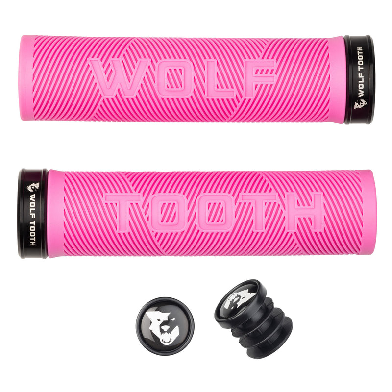 Load image into Gallery viewer, Wolf Tooth Components Echo Lock-On Grip Set Pink/Black  
