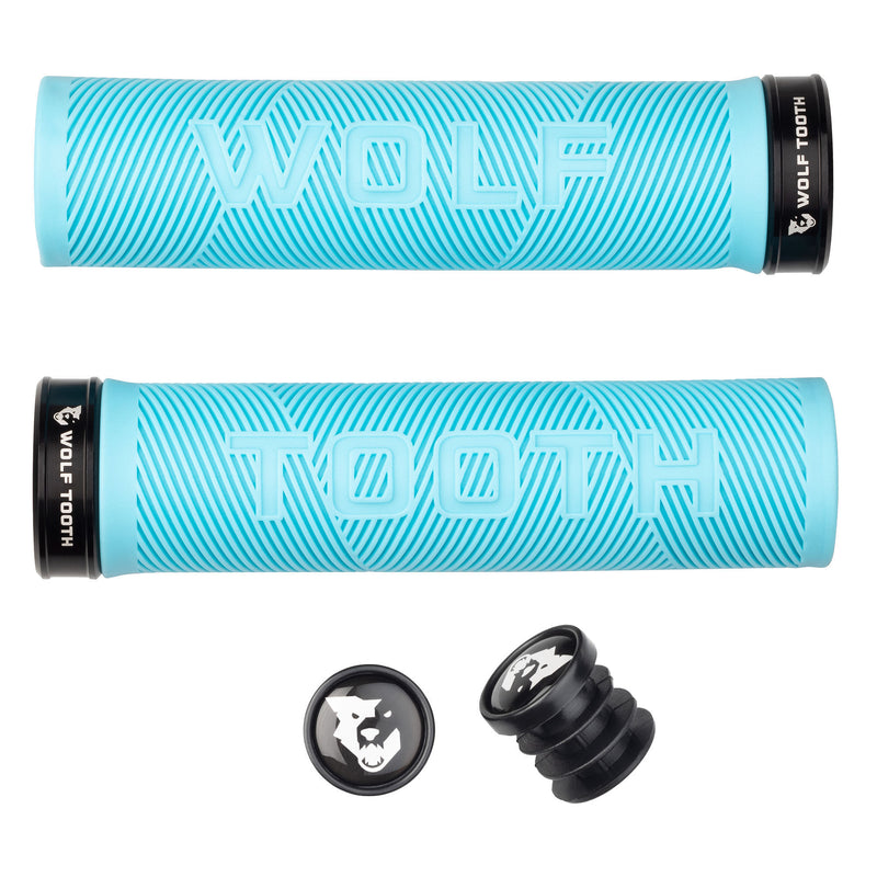 Load image into Gallery viewer, Wolf Tooth Components Echo Lock-On Grip Set Teal/Black
