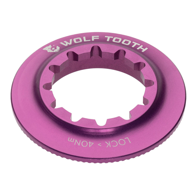 Load image into Gallery viewer, Wolf Tooth Components Center Lock Rotor Lockring Internal Spline Purple
