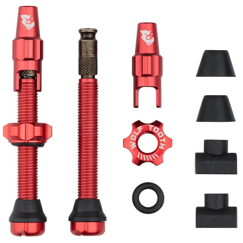 Load image into Gallery viewer, Wolf Tooth Components Tubeless Valve Stem Kit Clik Valve 44mm Red
