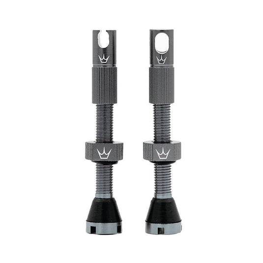 Peaty's Alloy Presta Valve Stem 60mm Pair Slate 