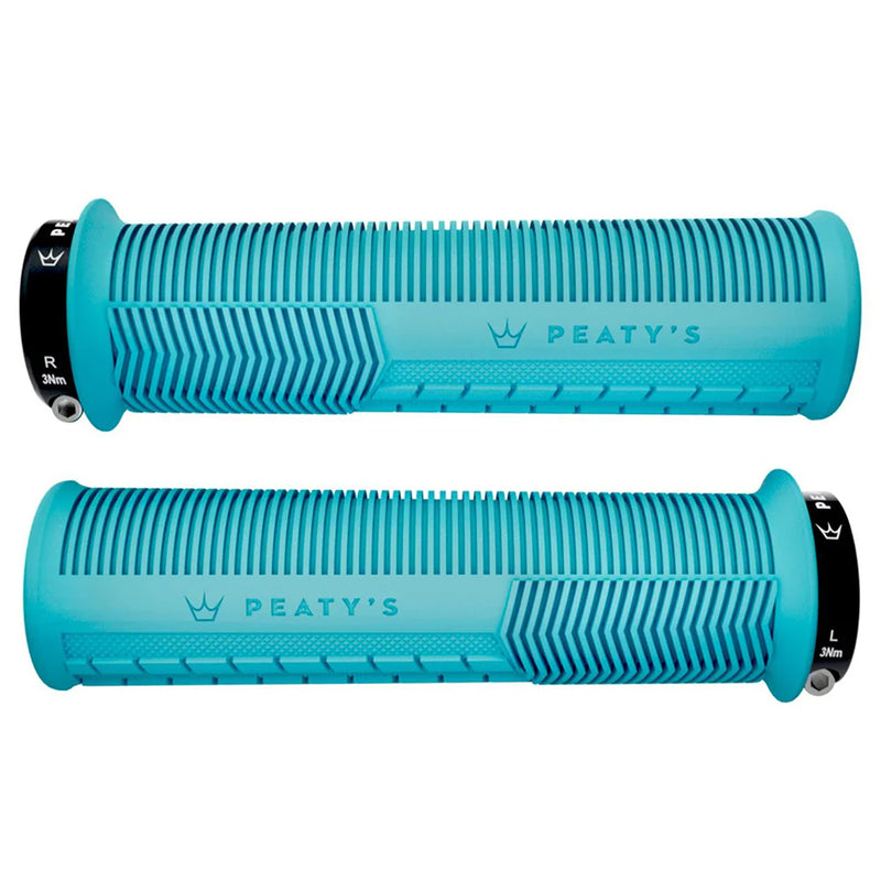 Load image into Gallery viewer, Peaty's Mushroom Thick Lock-On Grips Pair Turquoise
