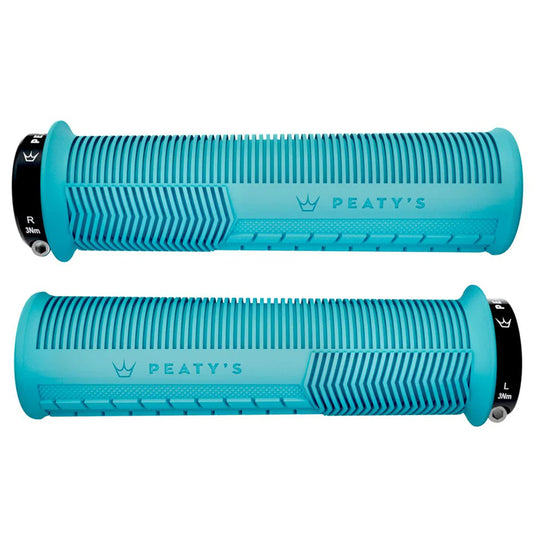 Peaty's Mushroom Thick Lock-On Grips Pair Turquoise