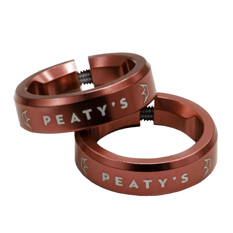 Load image into Gallery viewer, Peaty's Monarch Grip Lockrings Pair Red  
