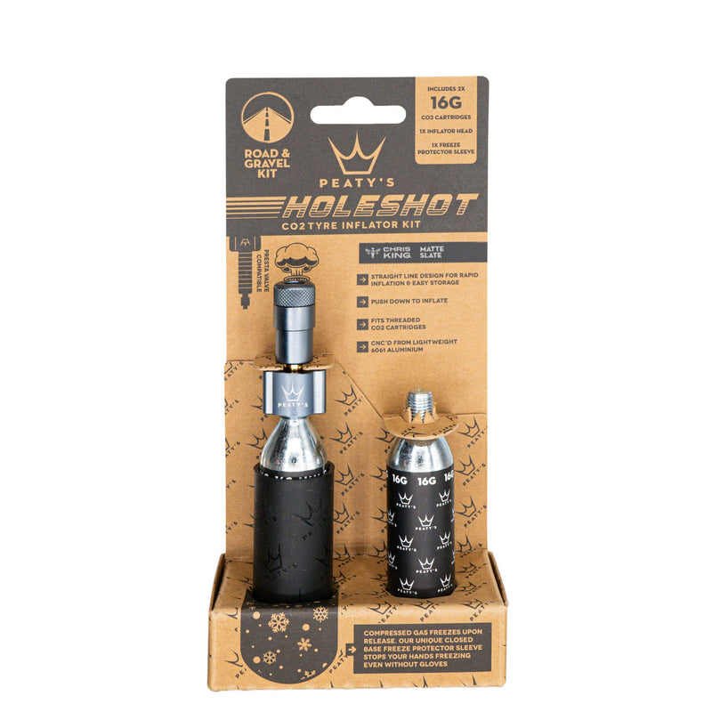 Load image into Gallery viewer, Peaty's Holeshot CO2 Gravel/Road Inflator w/Cart Slate 
