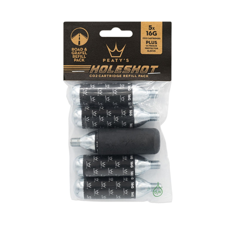 Load image into Gallery viewer, Peaty's Holeshot CO2 Cartridge Refill w/Sleeve 16g5/pack 
