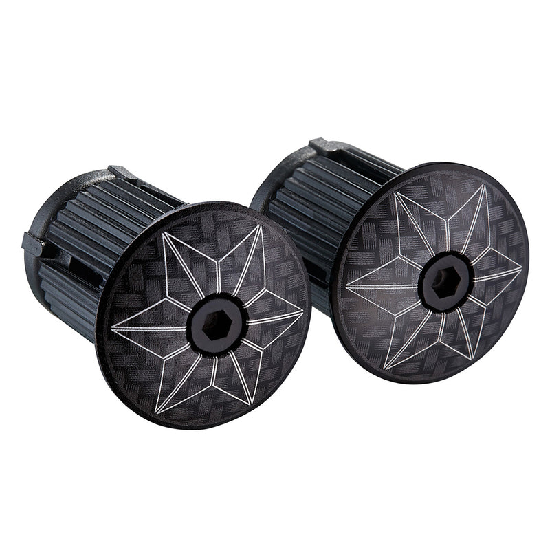 Load image into Gallery viewer, Supacaz Star Plugz Bar Plugs Anodized Carbon Black
