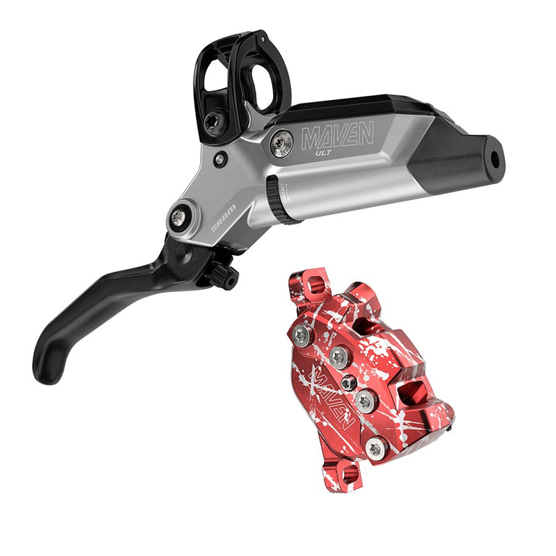 Load image into Gallery viewer, SRAM Maven Ultimate Stealth Expert Disc Brake Kit - Front/Rear Levers Front/Rear Red Splash Calipers Adapters 4 Rotors Bleed Kit
