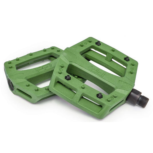 Eclat Contra Platform Pedals Body: Nylon Spindle: Cr-Mo 9/16 Army Green Pair