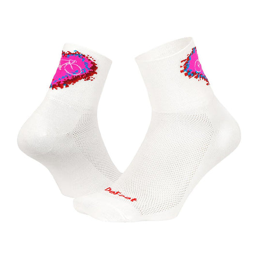 DeFeet Aireator 2-3" Cuff Socks White/Pink S Pair