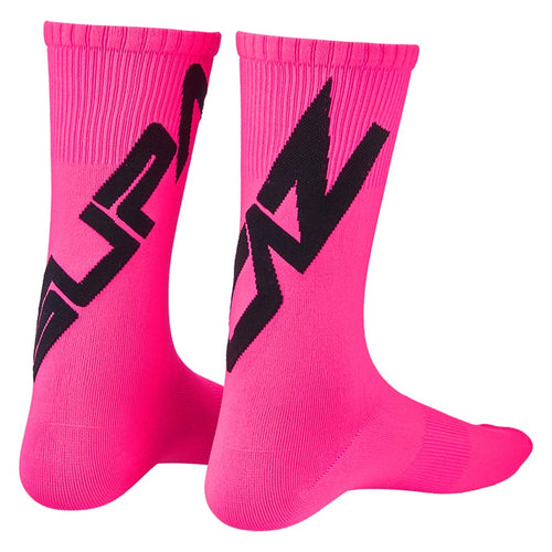 Supacaz SupaSox Twisted Socks Black/Neon Pink M Pair