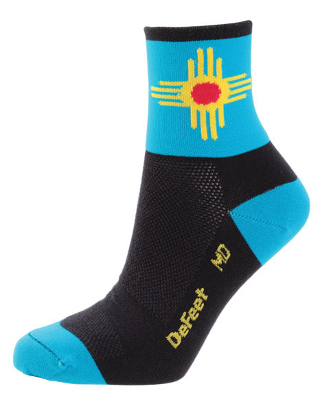 DeFeet Aireator 5" New Mexico Socks 7-9 Blk/Turq