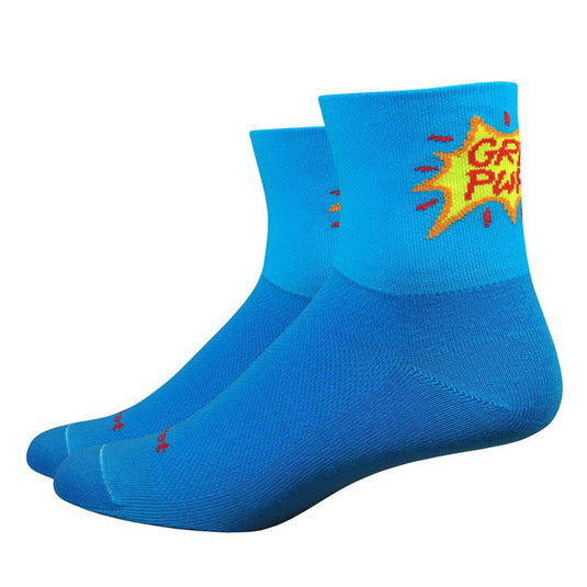 DeFeet Aireator 3" Girl Power Womens Socks 5-7 Blue/Yellow