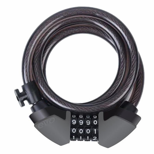 EVO LockUp Combi Cable lock Combination 8mm 185cm 6 Black