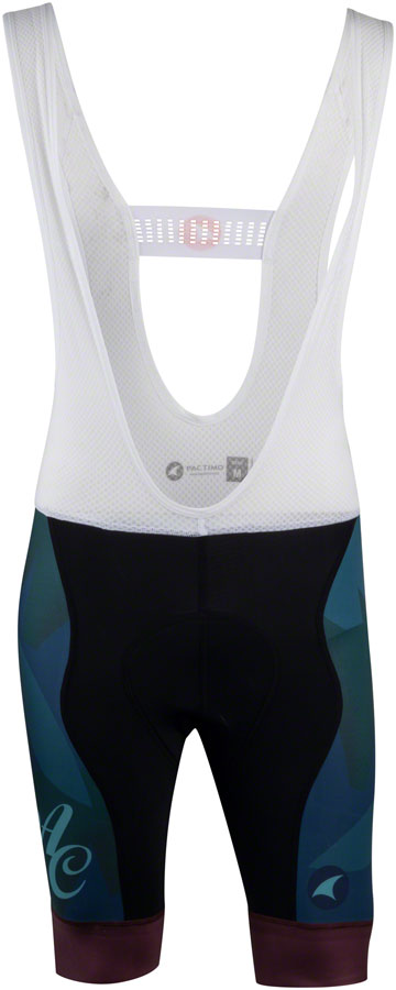 Load image into Gallery viewer, All-City Night Claw Mens Bib Short - BLK Dark Teal Spruce Green Mulberry 2X-Large
