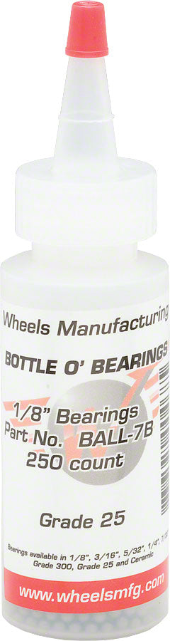 Wheels Manufacturing Grade 25 1/8" Loose Ball Bearing: Bottle of 250