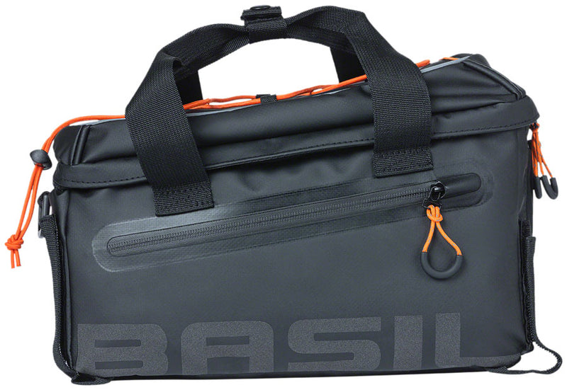 Load image into Gallery viewer, Basil Miles Trunk Bag - 7L Strap Mount Black/Orange
