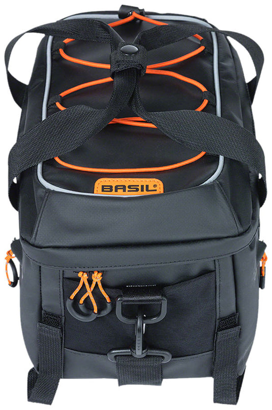 Basil Miles Trunk Bag - 7L Strap Mount Black/Orange
