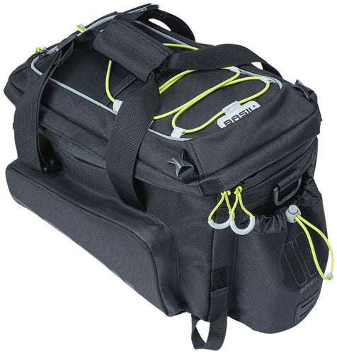 Basil Miles XL Pro Trunk Bag - 9-36L Strap Mount Black/Lime