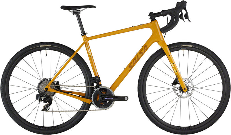 Load image into Gallery viewer, Salsa Warbird C Force AXS Wide Bike - 700c Carbon Mustard Yellow 49cm
