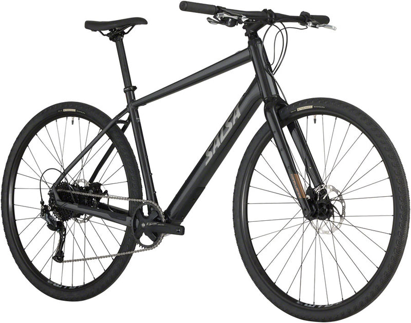 Load image into Gallery viewer, Salsa Confluence Flat Bar Altus 1x9 Ebike - 700c Aluminum Black X-Small
