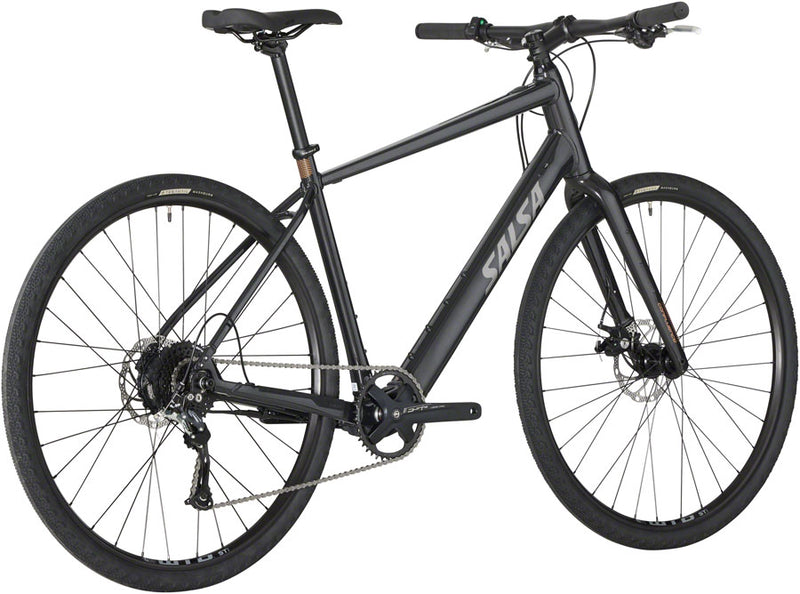 Load image into Gallery viewer, Salsa Confluence Flat Bar Altus 1x9 Ebike - 700c Aluminum Black X-Small
