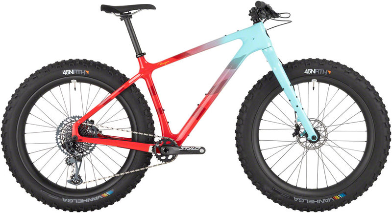 Load image into Gallery viewer, Salsa Beargrease Carbon X01 Fat Tire Bike - 27.5&quot; Carbon Red/Teal Fade X-Large
